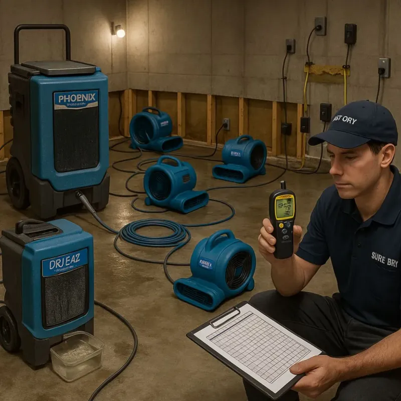 Structural Drying and Dehumidification process in Safford, AZ